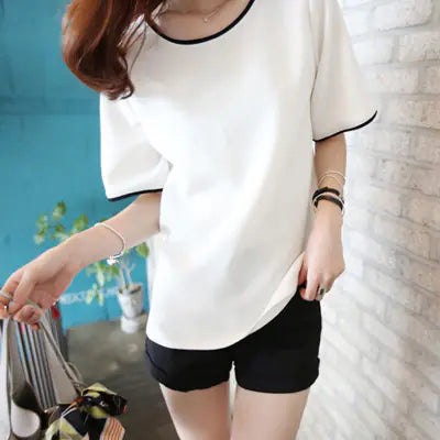 Plus Size Solid Color T-Shirt, Loose Short Sleeve Top