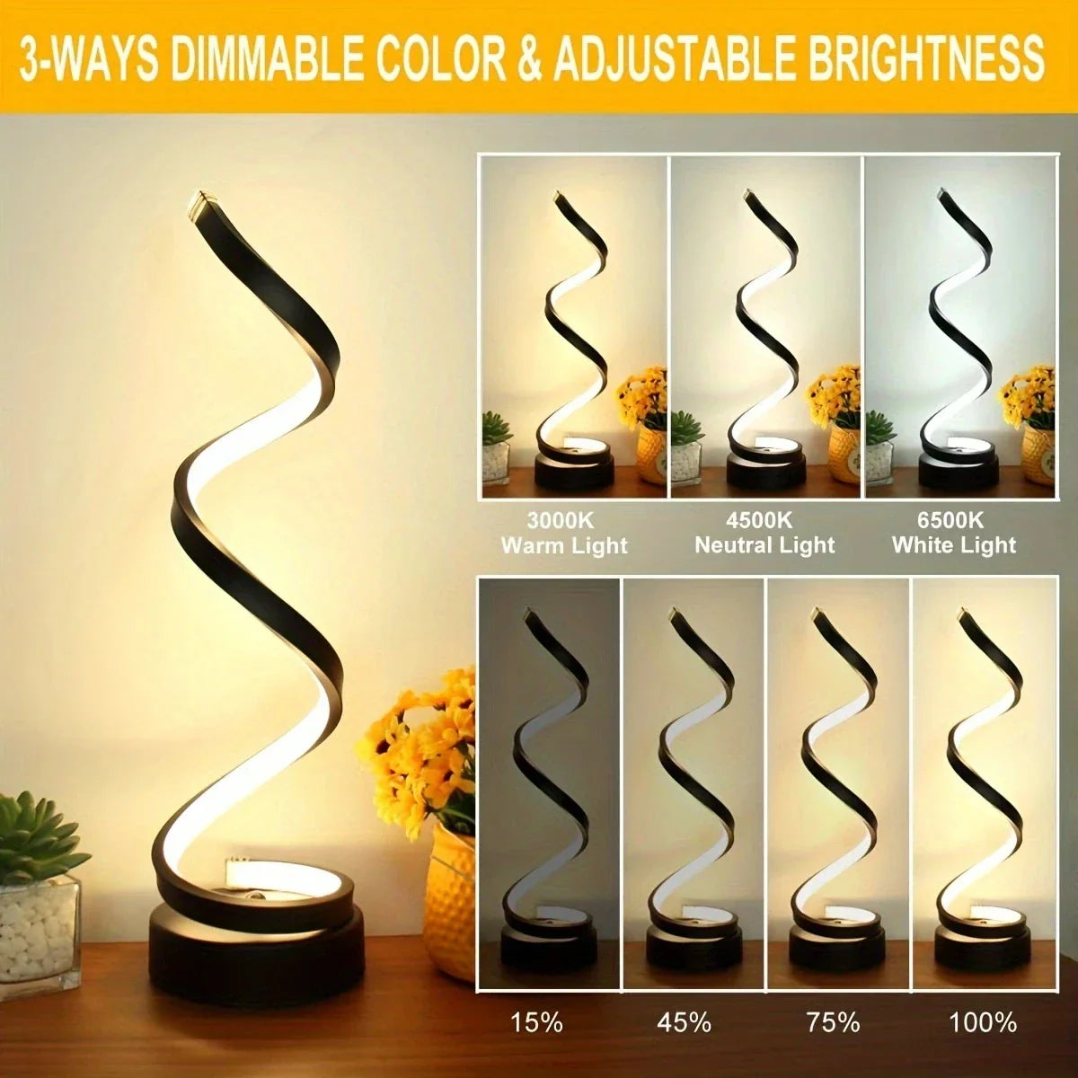 Modern Spiral LED Table Lamp-3